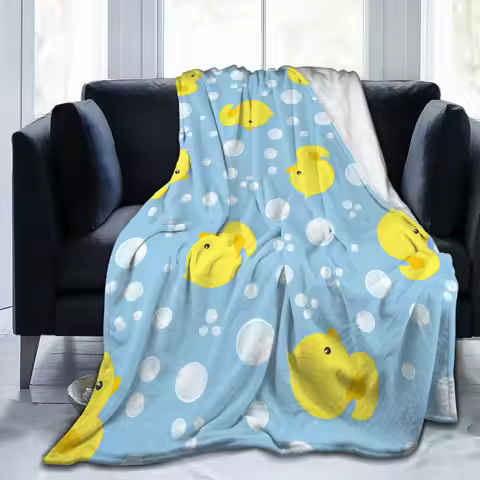 Duck Blanket Coral Fleece Plush Winter Breathable Super Soft Throw Blanket for Bedding Office Bedspr
