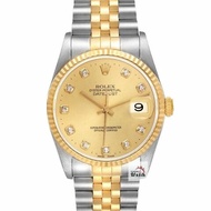 【大眾名錶】ROLEX 勞力士 16233 Datejust 蠔式日誌 金十鑽面盤 新包台 台灣公司貨 大眾名錶G141