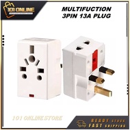New AU EU US to UK multifunction universal adaptor plug 3p grounded socket 13A Fused UK Plug Industr