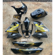 KAWASAKI RR150 COVERSET RR150 MALAYSIA HITAM GOLD CHROME KENJI CUSTOME DESIGN