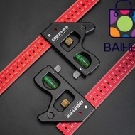 BAIHEE Combination Right Angle Ruler, 30/40cm with Bubble Level Gauge, Professional Measuring Tools 