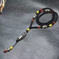 Tibet bead Necklace nine eye beads agate necklace Tibetan beads Agate Necklace drum beads Rosary Beads