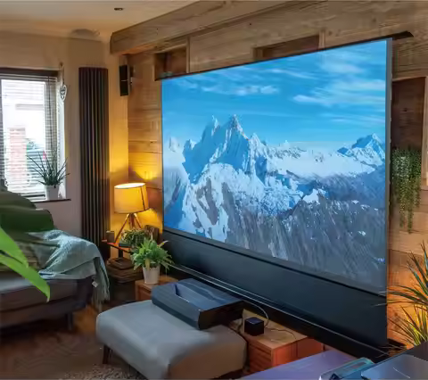 NEW Electric Tab Tension Floor Rising Screen ALR 16:9 Motorized Floor Rising Projector Screen for US