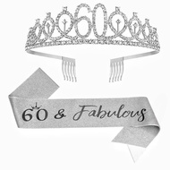 Birthday Tiara Crown Sash Women Girls 13th 16th 18th 21St 30Th 40Th 50Th 60Th 70Th 80Th Birthday Par