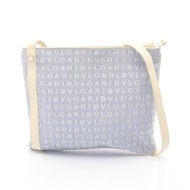 【二手】寶格麗 (Bulgari) BVLGARI Logomania 淺藍色帆布皮革 Logomania 女士單肩包