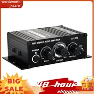 -270 AK270 12V Mini HIFI Power Amplifier Audio Home Car Theater Amplifier 2 Channel Amplifier USB/SD