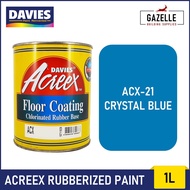 NEW❀▬◆Davies Acreex Rubberized Floor Paint Crystal Blue - 1L