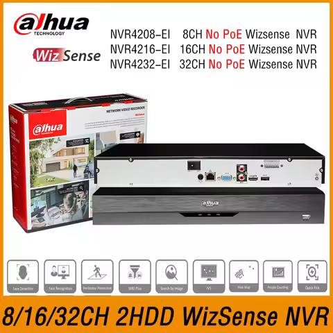 Dahua NVR4208-EI NVR4216-EI NVR4232-EI 8/16/32 Channels Compact 1U Lite 4K H.265 Network Video Recor