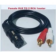 Female XLR To 2RCA Plug Audio Cable 1meter RCA Cable Audio Cable