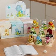 lily  Building block flower with display box Building block toy gift