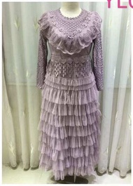 (COD) NEW Collection Gamis Brokat Import Remaja// Gamis Brokat Mix Tutu Susun Terbaru