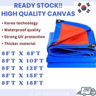 Blue Orange Waterproof Canvas Kanvas Tarpaulin Sheet Canopy Camping Khemah Kereta Lori Pasar malam t