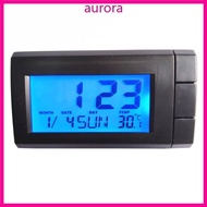 Auro 2 in1 LCD Digital Car Clock Electronic LED for Time Clock  with Backl