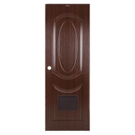 ส่งฟรี! ประตูห้องน้ำUPVC LT-02เกล็ด 70X200 ซม. สีน้ำตาล-สีโอ๊ค UPVC DOOR LT02 70X200CM BROWN OAK มือ
