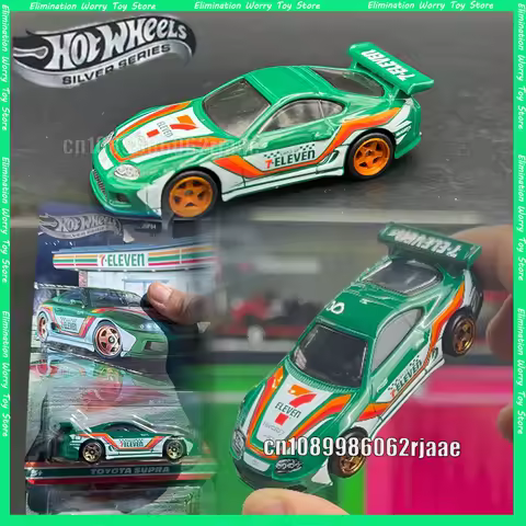 Hot Wheels Toyota Supra Rare Diecast Sports Car Green 7 Eleven Collaboration JGF54 Diecast For Adult