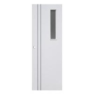 ประตูห้องน้ำ UPVC เจาะลูกบิด ECO-DOOR P2-G แบบเรียบกระจกลอนแก้ว 70x200 ซม. สีขาว (1291508)