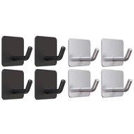 10PCS Stainless Steel Adhesive Hook Self Adhesive Wall Hooks Hanger Heavy Duty Storage Holder Stick 