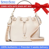Kate Spade Handbag In Gift Box Emma Small Bucket Bag Parchment # KK071