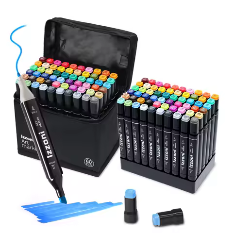 Alcohol Markers, 60 Colors Dual Tip Art Marker, Drawing Markers, Coloring Marker for Kids Sketching 