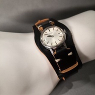 IWC萬國錶 1960s 自動上鍊女表/手工錶帶/黑色錶帶