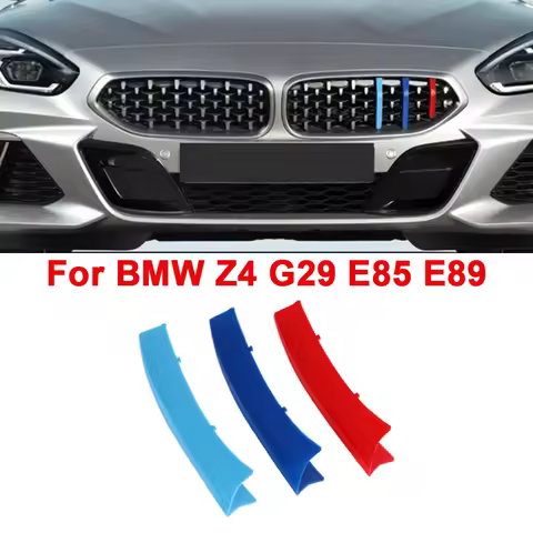 3PCS ABS For BMW Z4 E85 2002-2008 E89 2009-2018 G29 19-up Car Front Grille Trim Decoration Strips 3 
