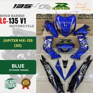 RAPIDO Cover Set Yamaha Lc135 V1 Jupiter Mx-135 (35) Biru Hitam Hijau Body Coverset Sticker Tanam