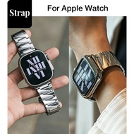 Men's Business Beveled Stainless Steel Butterfly Buckle Old Money Style Steel Strap Strap Suitable f
