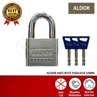 ALDOR 50mm Padlock Mangga Kunci 白钢锁头