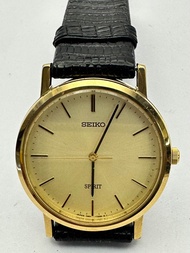 SEIKO SPIRIT Quartz ตัวเรือนทองชุบ นาฬิกาผู้ชาย มือสองของแท้