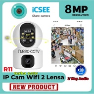 New Ip Camera Icsee 8MP CCTV Auto TrackingDual Lens CCTV Wireless