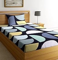 t tungol Super Soft All Round (Elastic Fitted) Single Bed Bedsheet with 1 Pillow Cover- 4 Feet x 6 F