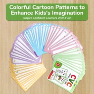 BEAR TALE 55Pcs CVC Words Flash Cards Kids Educational Sight Words Learning Cards Toddler Spelling