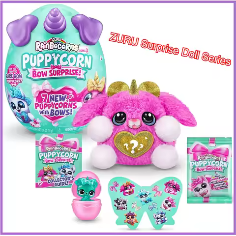 Zuru Rainbocorns 5 Surprise Puppycorn Bow Surprise Mystery Original Zuru Plush Toys Mini Brands Blin