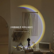 LP-6 QM🎯 insSimple Moon Projection Lamp Bedroom Internet Celebrity Romantic Ambience Light Rainbow Warm Small Night Lamp