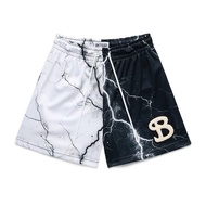 2025 Beach Summer fitness Men's shorts BKTSQD mesh quick drying quarter shorts Men casual sports run