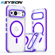 KEYSION HD Transparent Magnetic Case for MagSafe for Google Pixel 9 10 Pro XL Clear Shockproof Phone