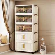 順豐包郵置物架點心免安裝收納櫃家用廚房分層落地客廳玩具可折疊收納櫃子