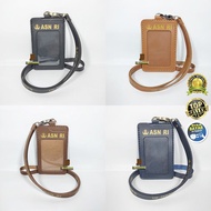 Tempat Id Card ASN PNS Kulit / Id Card Holder Pns Asn Gantung / Name Tag asn pns tali kulit