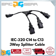 IEC-320 C14 to C13 3Way Y Splitter Cable
