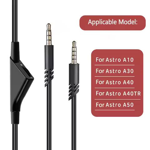 Headphone Cable Audio Cord Line With Volume control for Logitech Astro A10 A40 A30 Earphones Gaming 
