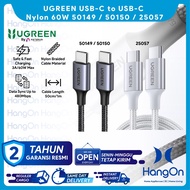 IPHONE UGREEN 50149 / 50150 / 25057 USB-C to USB-C Nylon Braided Cable 60W Fast Charging 50cm Charge