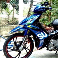 Tem Rời Suzuki Axelo 125 Trắng Xanh Gp - Chất Liệu Crom Cao Cấp