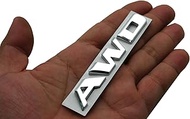 1x AWD Adhesive Emblem Fit for AWD Sport Rear Trunk Decklid Letter Badge Nameplate (Chrome)