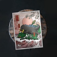 【小龍包 一 水乳交龍】年畫明信片