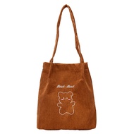 Mismi Kelly Bag Tas Jinjing Wanita Beruang Lucu Korduroi Korean Tote Bag Perempuan Stylish - 19K
