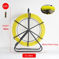 【NEW】 5/6/8mm 50/100m Fiberglass Wire Cable Running Rod Duct Rodder Snakes Fish Tape Rodder Reel Wir