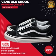 sepatu vans121 cacing old skool hitam putih casual sneakers pria wanita