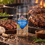 MC CORMICK GRILL MATES MONTREAL STEAK SEASONING, 25% LESS SODIUM 3.18 OZ.