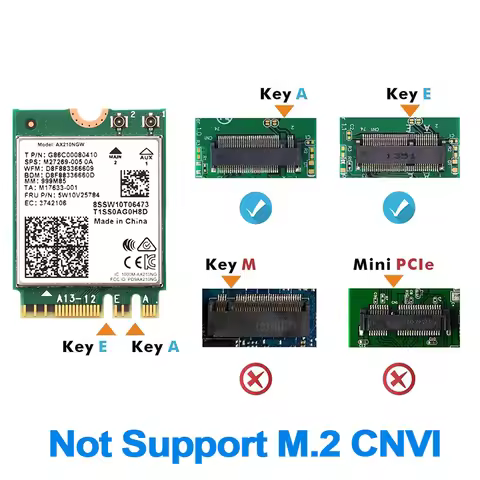 WiFi 6E AX210 Bluetooth 5.3 M.2 Wireless Card For Intel AX210NGW 2.4Ghz 5Ghz 6Ghz 5374Mbps 802.11ax 
