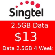 Singtel 2.5GB 4 Week Data $13 Top Up / Recharge